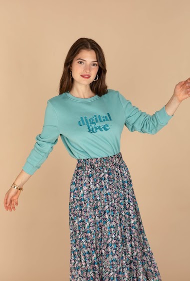 Wholesaler LOVIE & Co - Embroidered Digital Love jumper