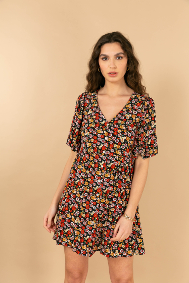 Wholesaler LOVIE & Co - Short loose dress with floral print