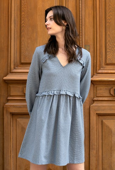 Wholesaler LOVIE & Co - Printed dress with ruffles
