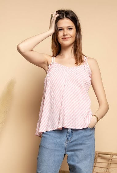 Wholesaler Lovie & Co - Striped embroidered top