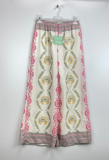 Grossiste LOVIKA - Pantalon en lin imprimé