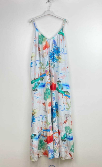 Großhändler LOVIKA - Bedrucktes Kleid mit tiefem Rückenausschnitt