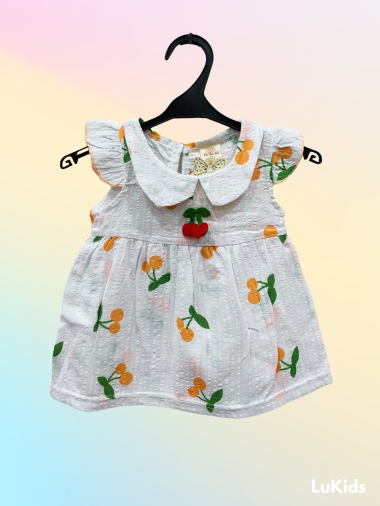Wholesaler Lu Kids - Baby Girl Cherry Pattern Dress