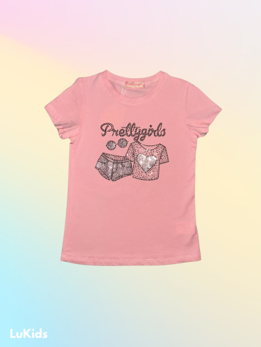 Wholesaler Lu Kids - T-shirt with rhinestones