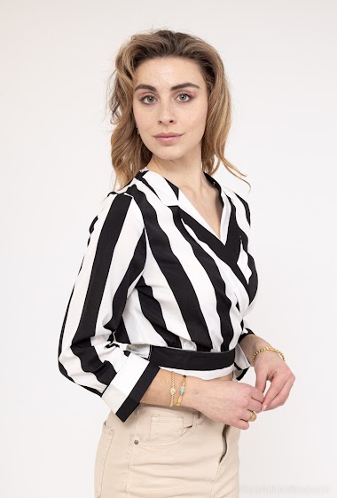Wholesaler LUCCE - Striped wrap blouse