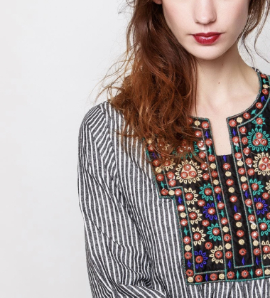 Wholesaler LUCCE - Striped and embroidered blouse