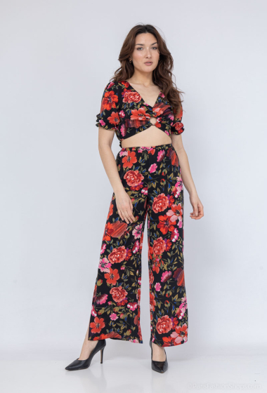 Wholesaler LUCCE - Flower printed crop top and pants