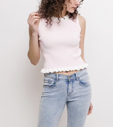 Wholesaler Lucce - Knit tank top with ruffles
