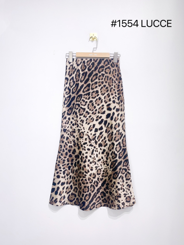 Mayorista LUCCE - Falda de raso de leopardo