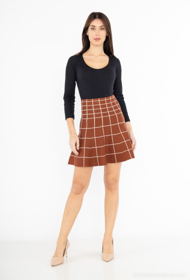 Wholesaler LUCCE - Checkered knit skater skirt