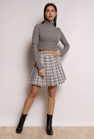 Großhändler LUCCE - Sparkly checkered pleated skirt