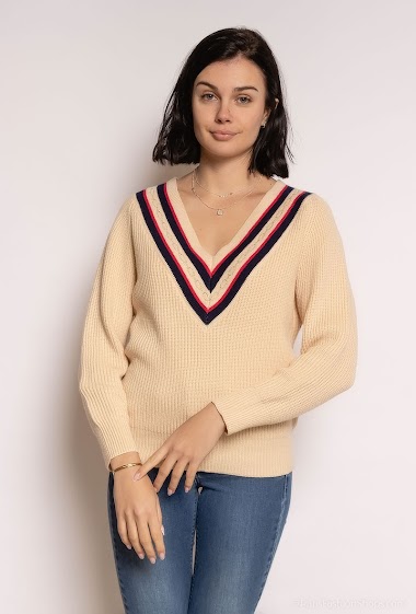 Wholesaler LUCCE - Sweater V collar with pattern