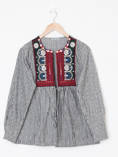Wholesaler LUCCE - Striped and embroidered jacket