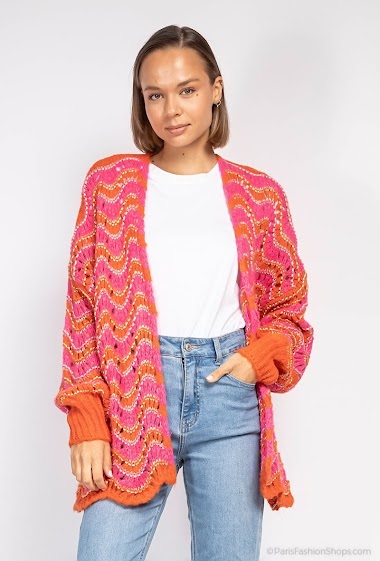 Wholesaler Lucene - Striped chunky knit cardigan