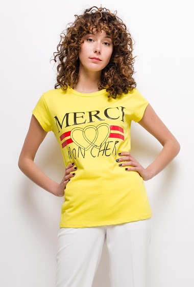 Mayorista Lucky 2 - Camiseta MERCI MON CHERI