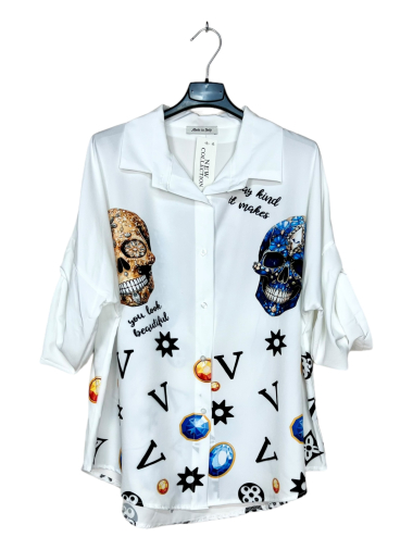 Großhändler Lucky Nana - Bedrucktes Button-Down-Hemd