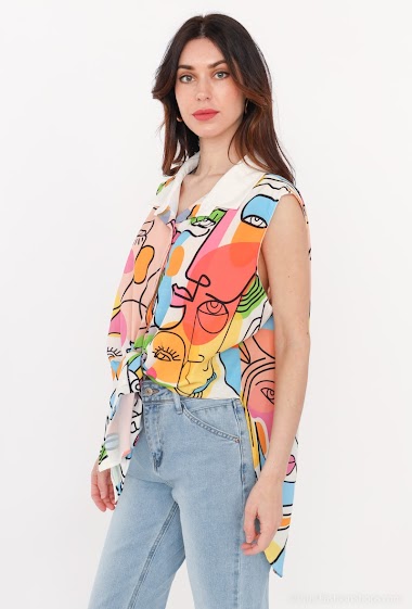 Wholesaler Lucky Nana - Sleeveless printed shirt