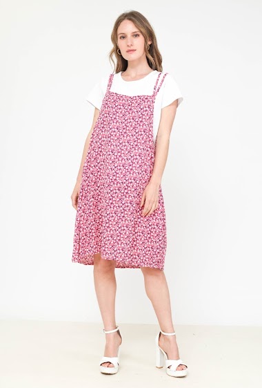 Wholesalers Lucky Nana - Dress&T-shirt set in floral print