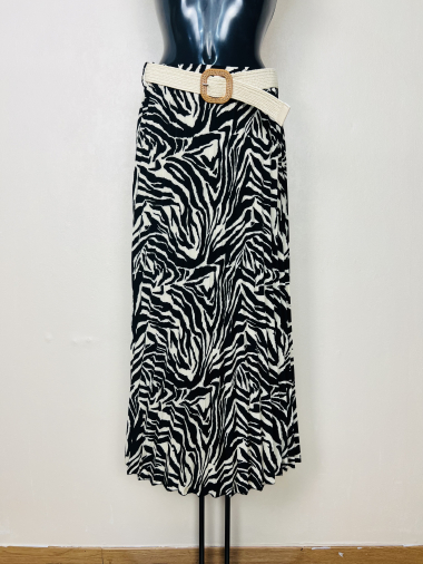 Wholesaler Lucky Nana - Long loose patterned skirt with belt