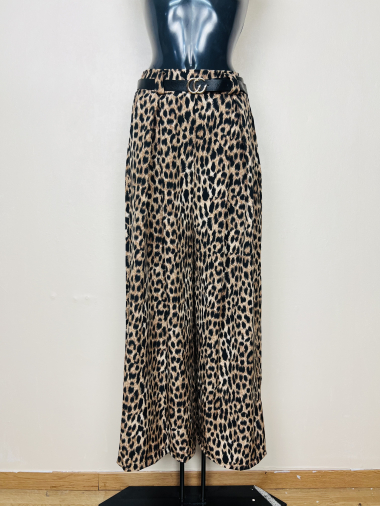 Wholesaler Lucky Nana - Loose patterned pants, with pocket and belt.