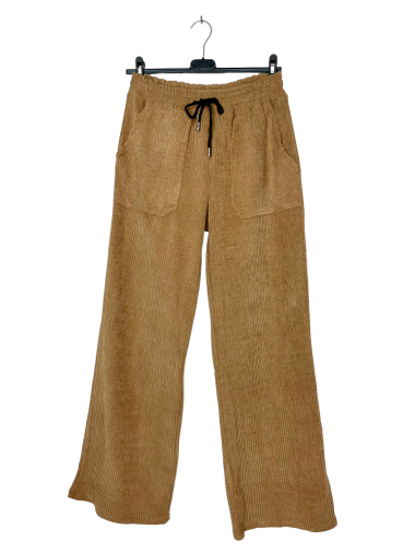 Wholesaler Lucky Nana - Loose velvet pants with pocket