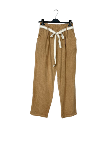 Wholesaler Lucky Nana - Large size pants, plain with belt