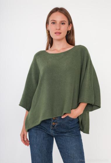 Wholesaler Lucky Nana - Plain sweater with long sleeves and round neck