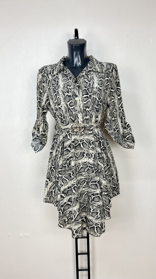 Wholesaler Lucky Nana - Short patterned dress, with belt.