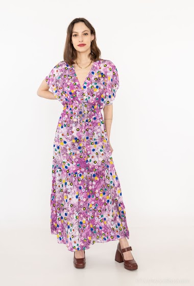 Wholesaler Lucky Nana - V-neck printed dress