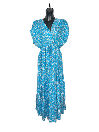 Wholesaler Lucky Nana - Shiny long dress with floral pattern with lace.
