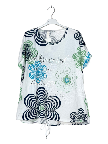 Wholesaler Lucky Nana - Patterned T-shirt with lace
