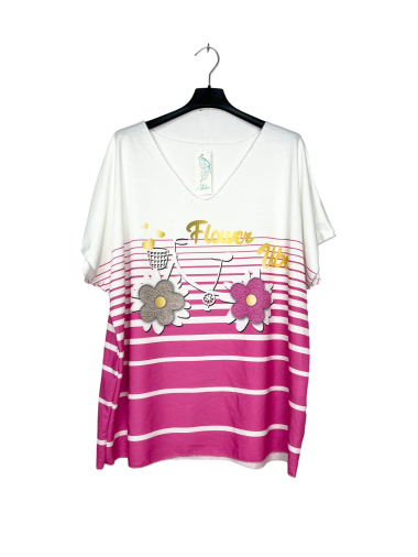 Wholesaler Lucky Nana - Lightweight, short-sleeved t-shirt with flower pattern