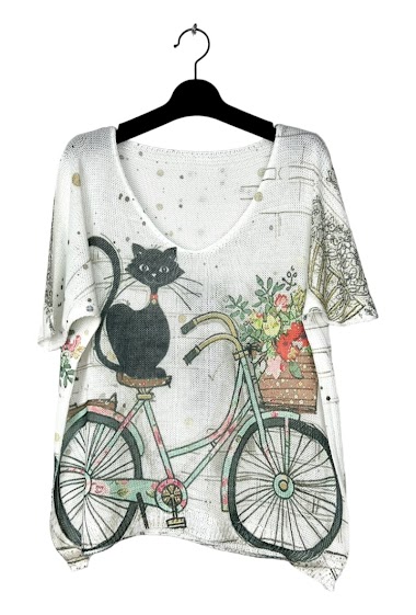 Wholesalers Lucky Nana - Short-sleeved cat T-shirt