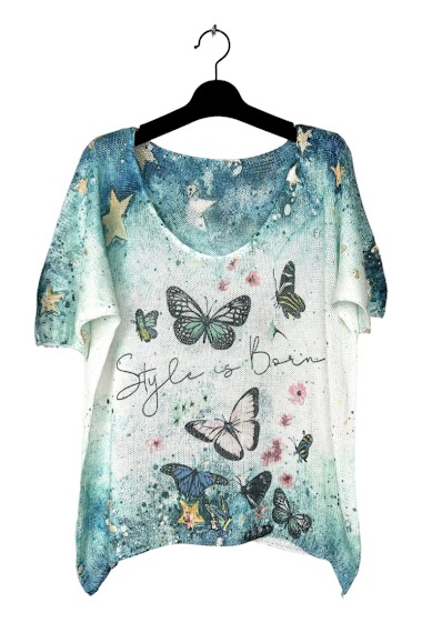 Wholesalers Lucky Nana - Short-sleeved butterfly T-shirt