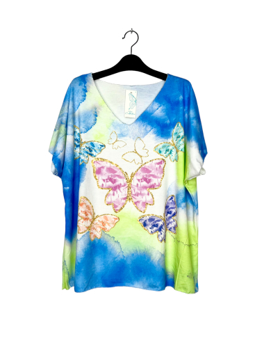 Grossiste Lucky Nana - T-shirt tai and dai à motif papillon