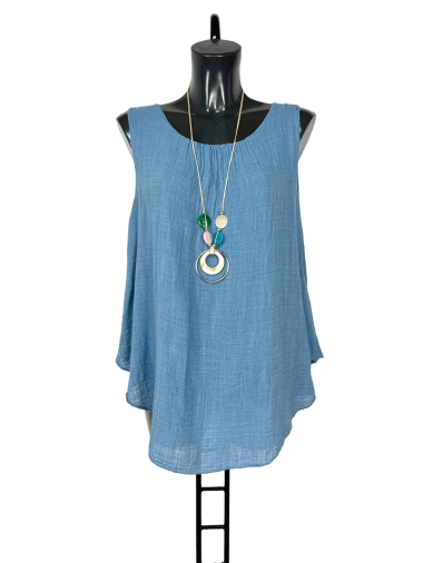 Wholesaler Lucky Nana - Cotton top, plain with necklace