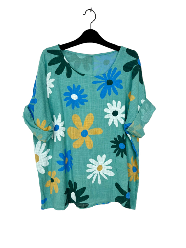Wholesaler Lucky Nana - Light top with flower pattern, short sleeve