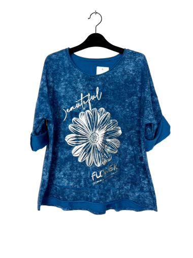 Wholesaler Lucky Nana - Floral patterned tops, 3/4 sleeve