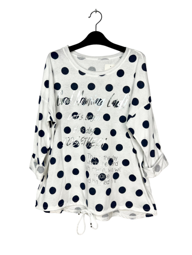 Wholesaler Lucky Nana - Patterned tops, 3/4 sleeve with lace