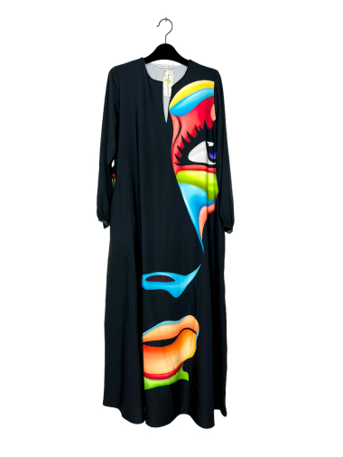 Wholesaler Lucky Nana - Long patterned tunic, long sleeve