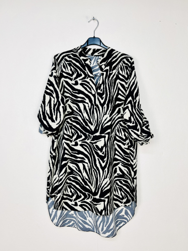 Wholesaler Lucky Nana - Mid-length patterned tunic, long sleeve