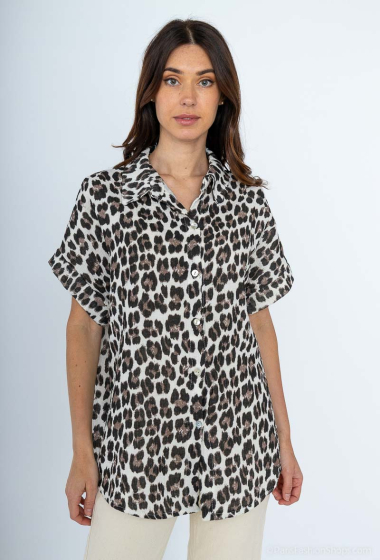 Wholesaler Luizacco - short sleeve blouse in cotton gas