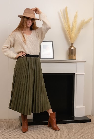 Wholesaler Luizacco - Suede-effect pleated skirt