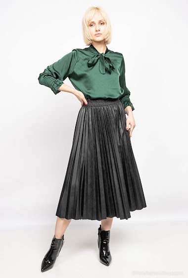 Wholesaler Luizacco - Faux leather pleated skirt