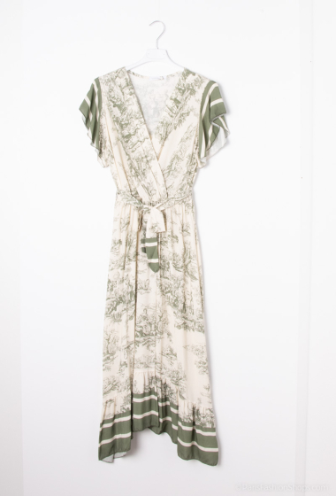 Großhändler Luizacco - langes Kleid mit Rüschenärmeln