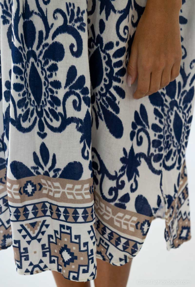 Grossiste Luizacco - Robe motifs variés en gaz de coton