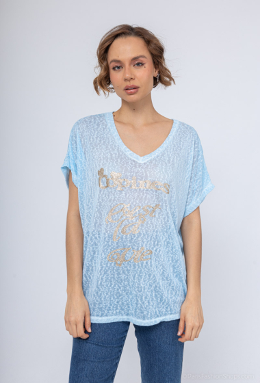 Grossiste Luizacco - T-shirt  effet lin