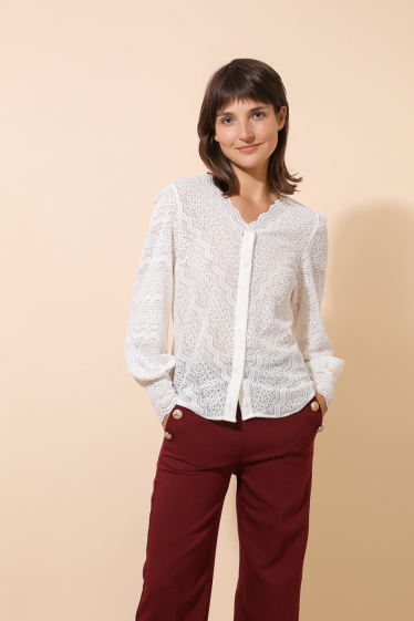 Wholesaler Lulumary - Lace shirt with buttons