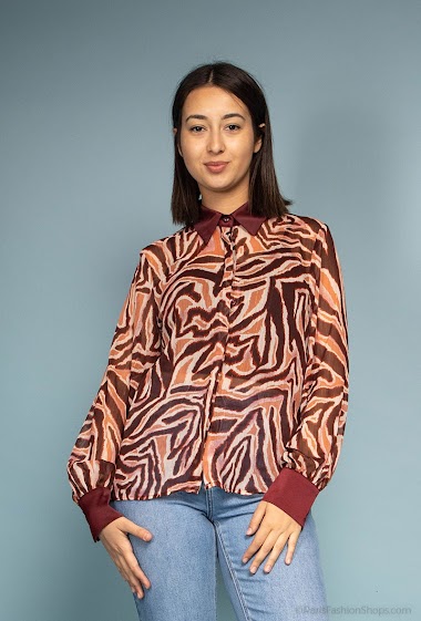 Wholesaler Lulumary - Printed leopard shirt