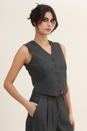 Wholesaler Lulumary - Striped wool effect cardigan